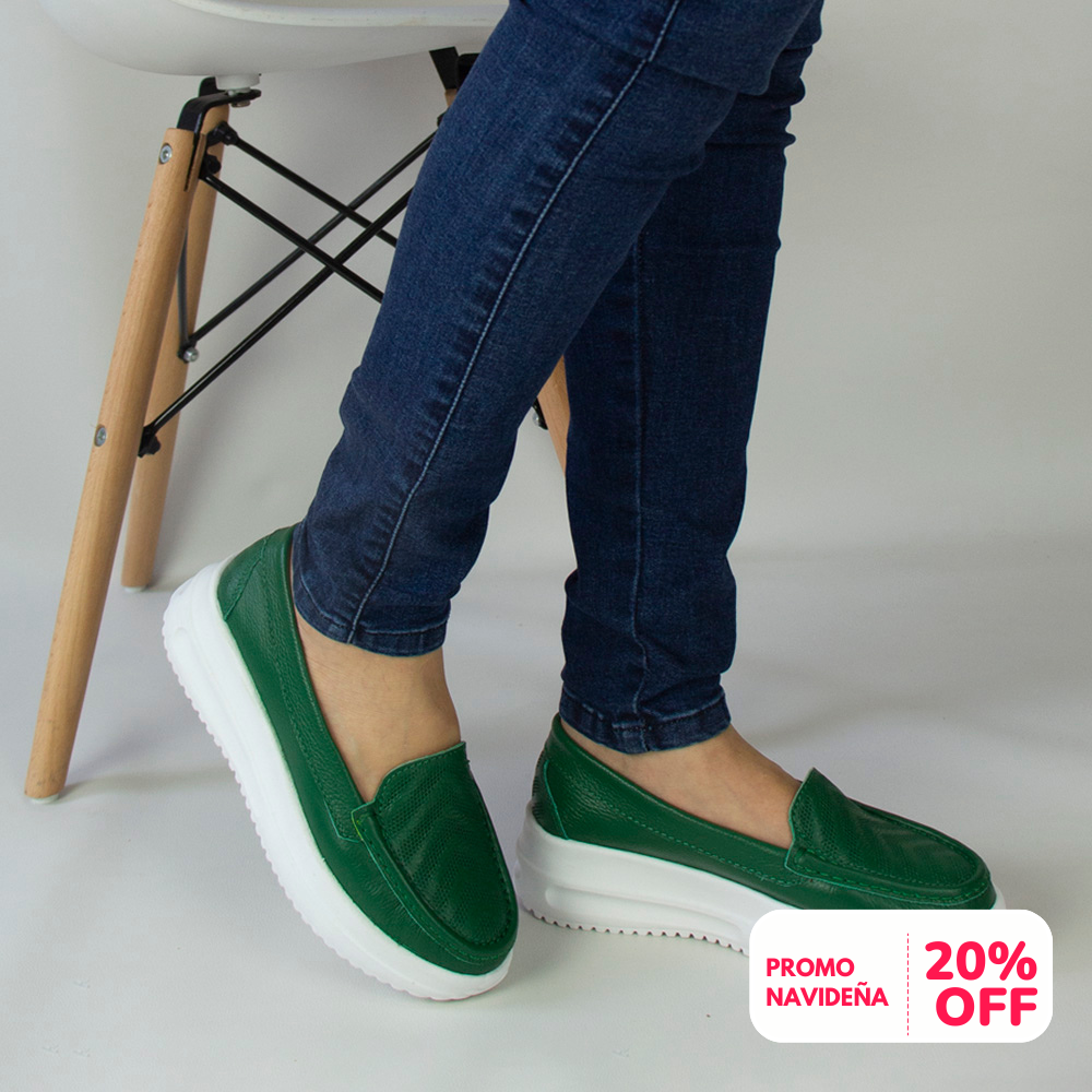 MOCASIN ZAPATILLA KATE VERDE HOJA