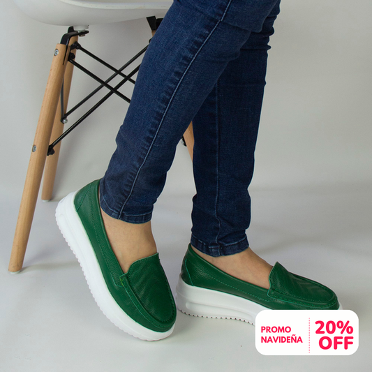 MOCASIN ZAPATILLA KATE VERDE HOJA
