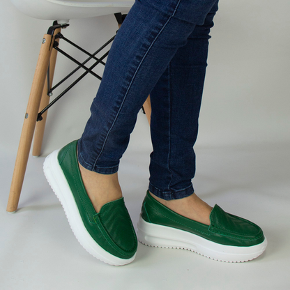 MOCASIN ZAPATILLA KATE VERDE HOJA