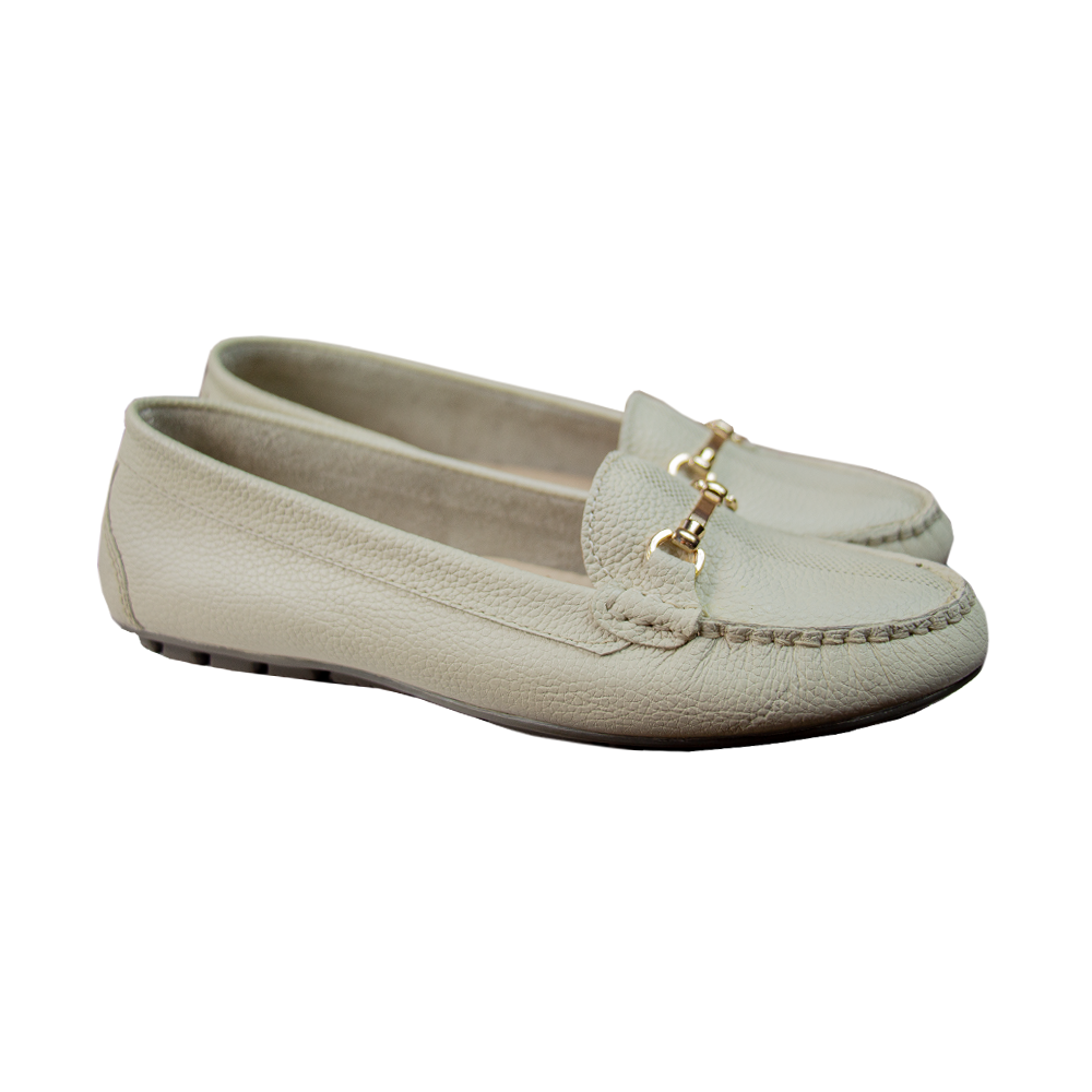 MOCASIN CHATO SARA-2  VAINILLA - CAUCHO GRIS