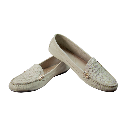 MOCASIN CHATO PAULA II VAINILLA - CAUCHO GRIS