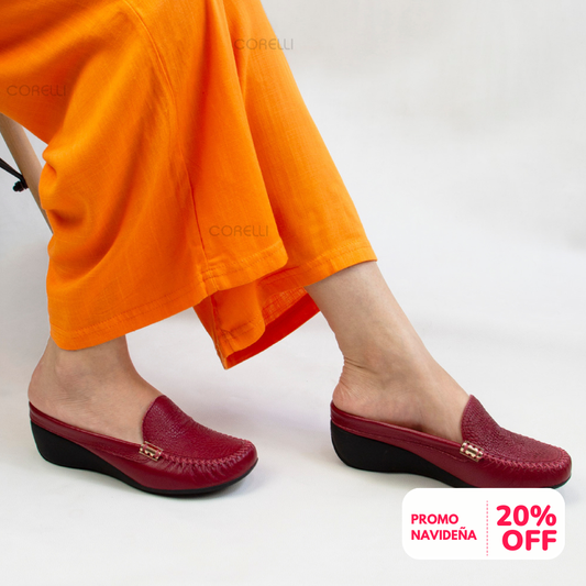 SUECO TACO CUÑA ROSALIA ROJO