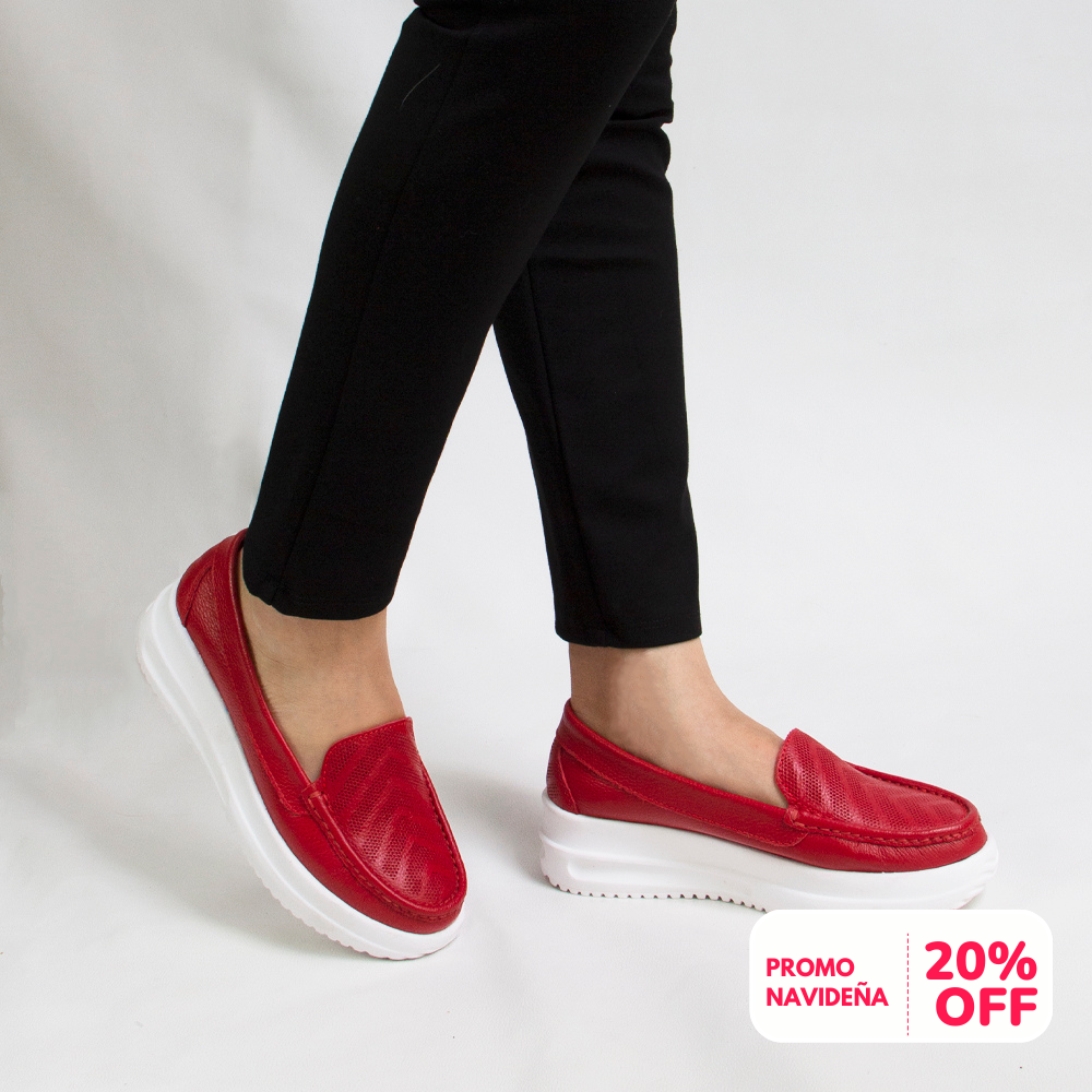MOCASIN ZAPATILLA KATE ROJO VIVO