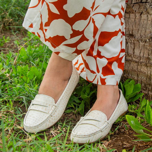 MOCASIN CHATO   PRINTS  TORTUGA  HUESO