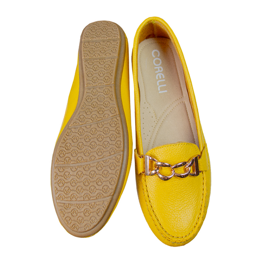 MOCASIN CHATO CADENA MOSTAZA - DJ TOFE