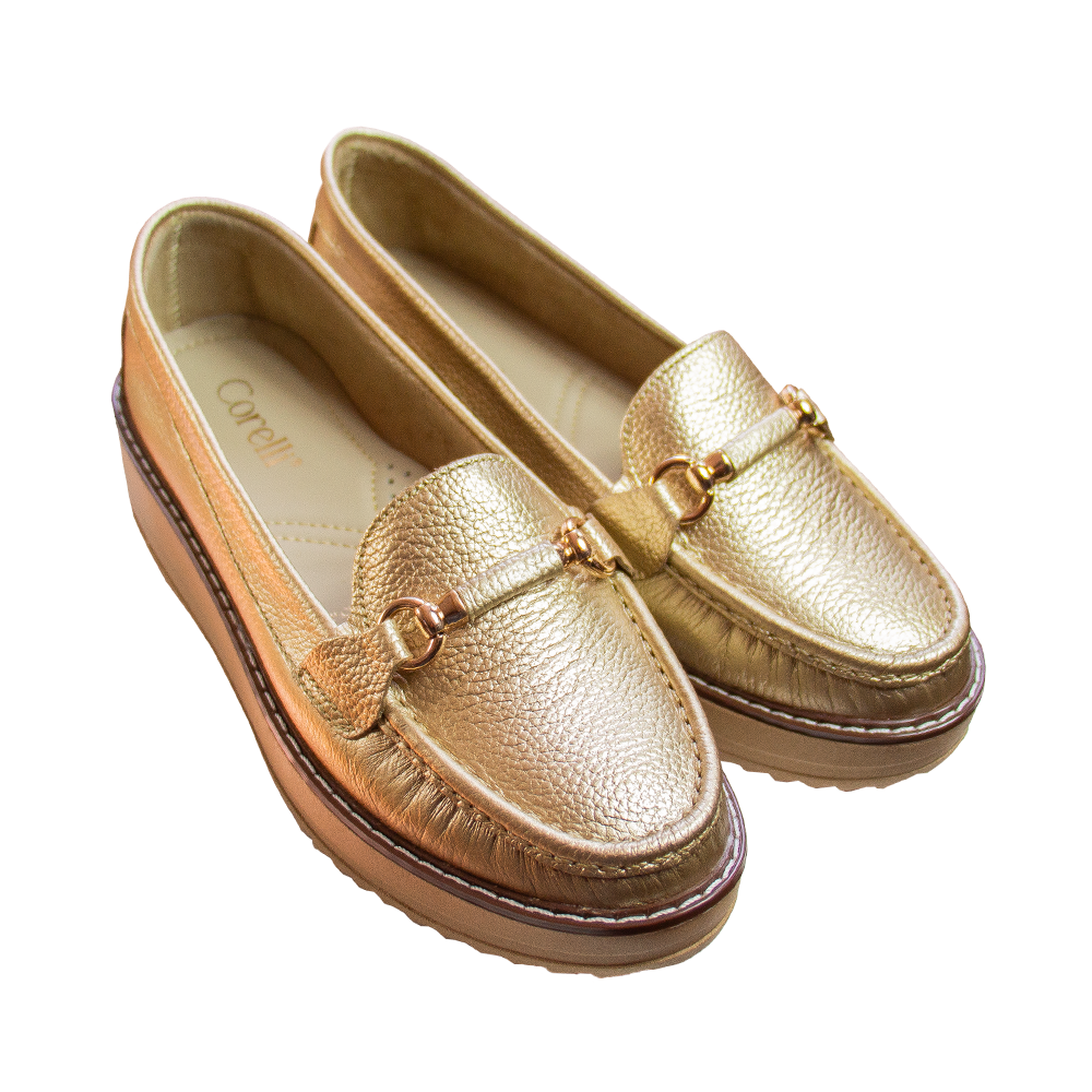 MOCASIN PLATAFORMA DANIELA FOIL EPSON PLATINO
