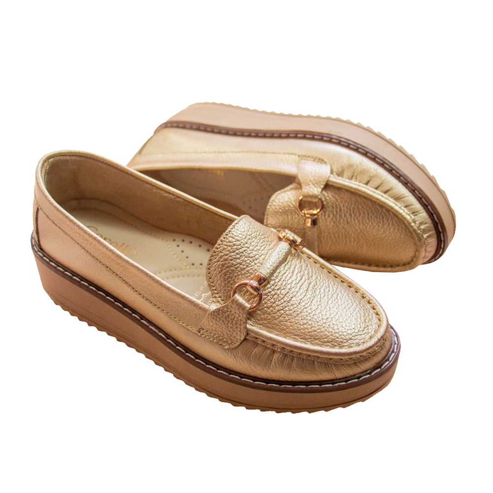 MOCASIN PLATAFORMA DANIELA FOIL EPSON PLATINO