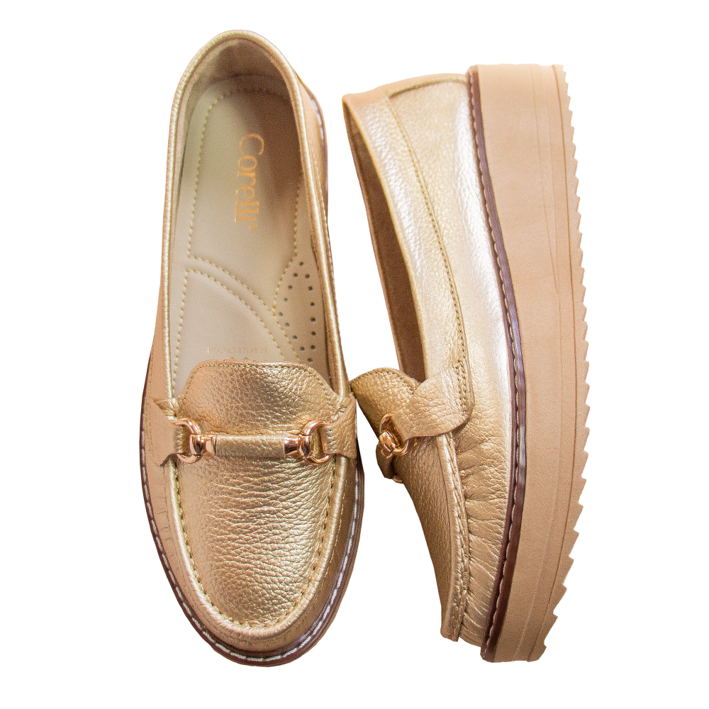 MOCASIN PLATAFORMA DANIELA FOIL EPSON PLATINO