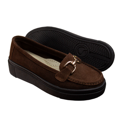 MOCASIN  PLATAFORMA GIANELLA GAMUZA MARRÓN