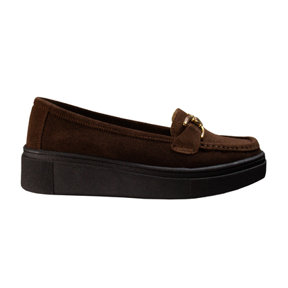 MOCASIN  PLATAFORMA GIANELLA GAMUZA MARRÓN