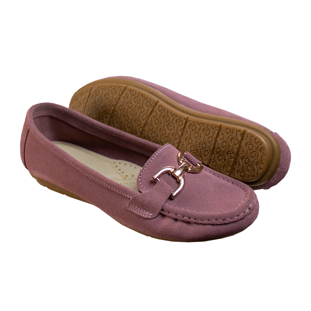 MOCASIN CHATO  DOLCE GAMUZA PALO ROSA