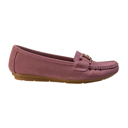 MOCASIN CHATO  DOLCE GAMUZA PALO ROSA