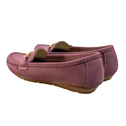 MOCASIN CHATO  DOLCE GAMUZA PALO ROSA
