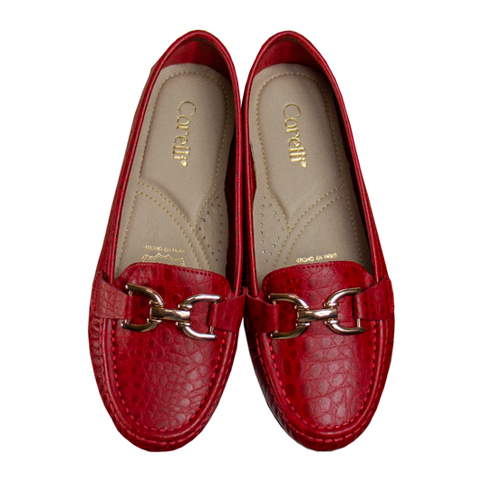 MOCASIN CHATO  DOLCE TORTUGA ROJO