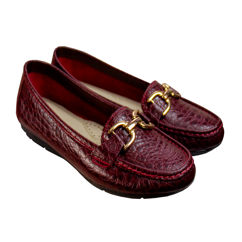 MOCASIN CHATO  DOLCE TORTUGA ROJO VINO