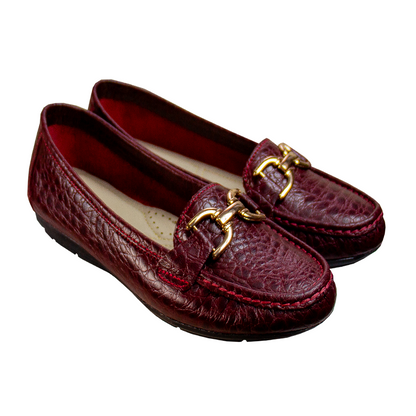 MOCASIN CHATO  DOLCE TORTUGA ROJO VINO