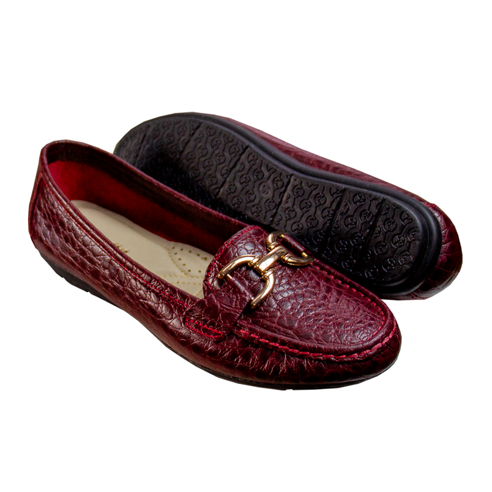 MOCASIN CHATO  DOLCE TORTUGA ROJO VINO