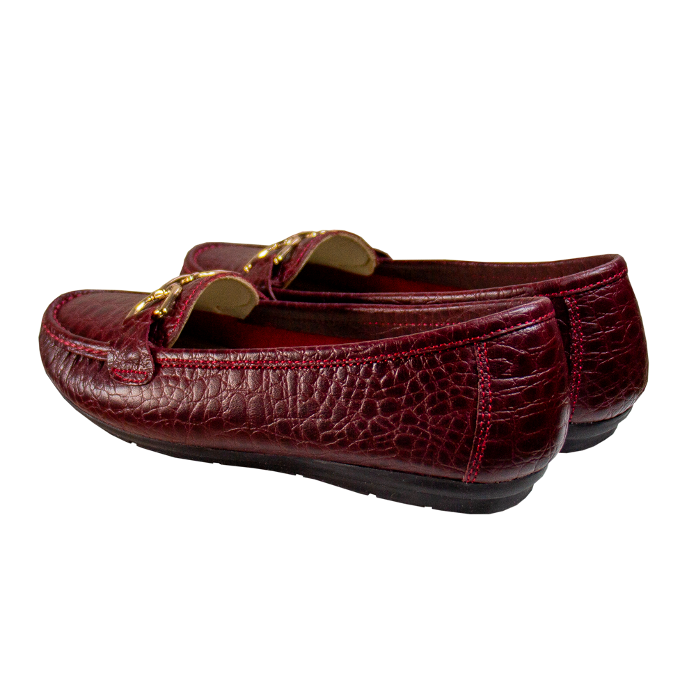 MOCASIN CHATO  DOLCE TORTUGA ROJO VINO