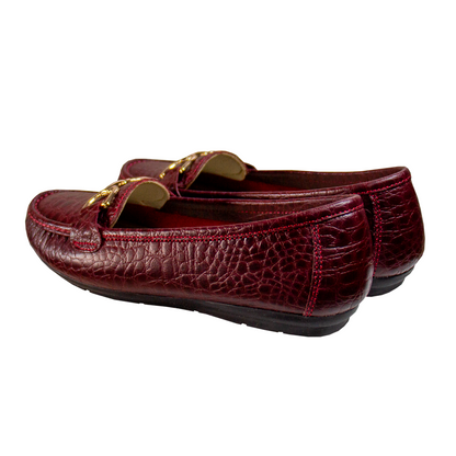 MOCASIN CHATO  DOLCE TORTUGA ROJO VINO