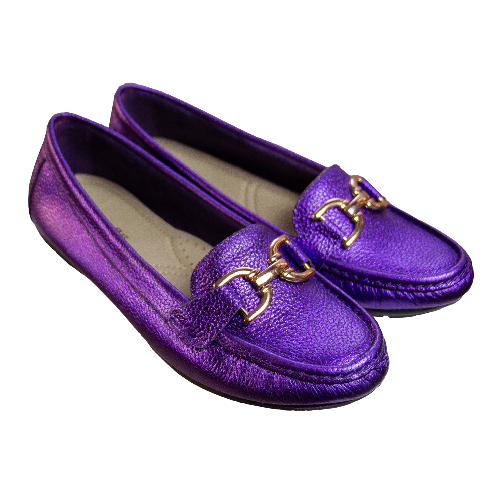 MOCASIN CHATO DOLCE FOLIA MORADO