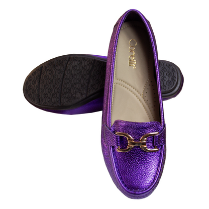 MOCASIN CHATO DOLCE FOLIA MORADO