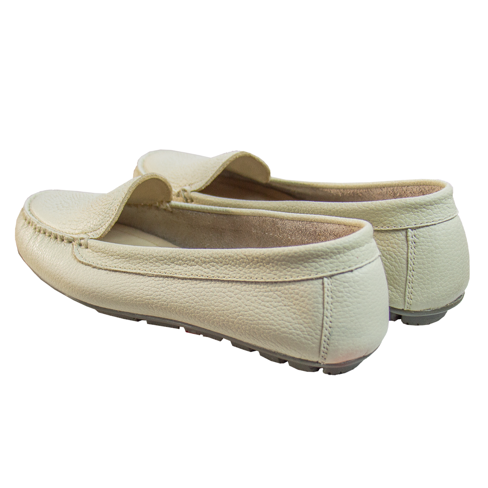 MOCASIN CHATO GINNA VAINILLA - CAUCHO GRIS
