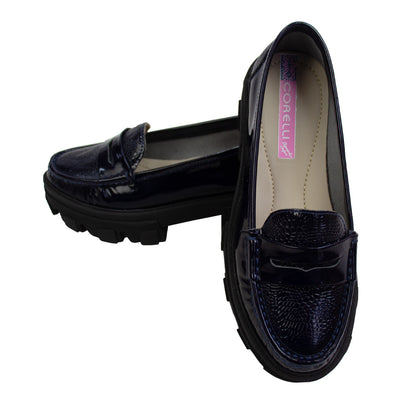 MOCASIN CHUNKY PLATAFORMA  ITALIA  CHAROL  AZUL