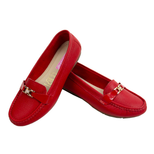 MOCASIN CHATO ANISA   ROJO