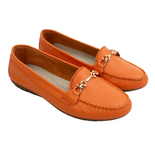 MOCASIN CHATO  LAURA    NARANJA