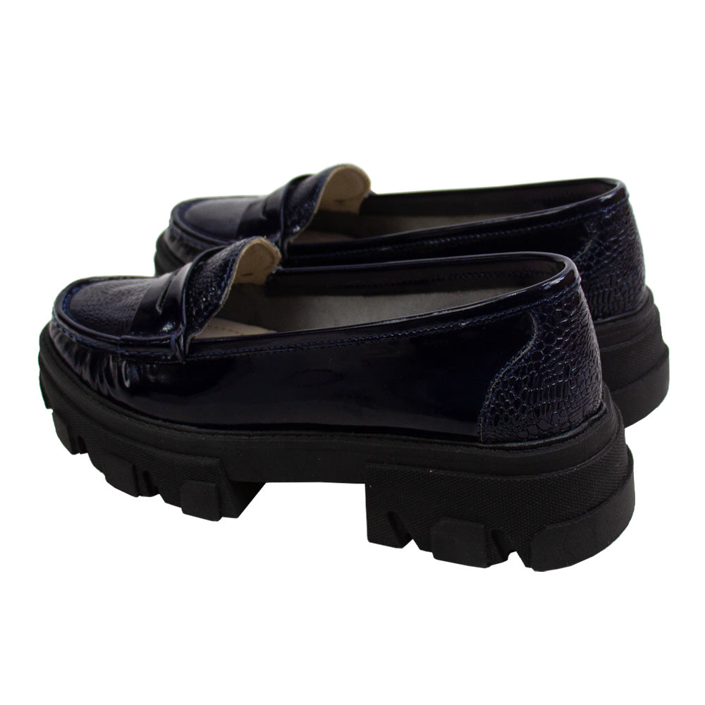 MOCASIN CHUNKY PLATAFORMA  ITALIA  CHAROL  AZUL