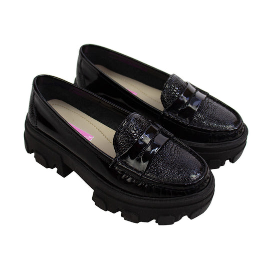 MOCASIN CHUNKY PLATAFORMA  ITALIA  CHAROL NEGRO