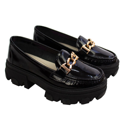 MOCASIN CHUNKY PLATAFORMA  PARIS CHAROL NEGRO