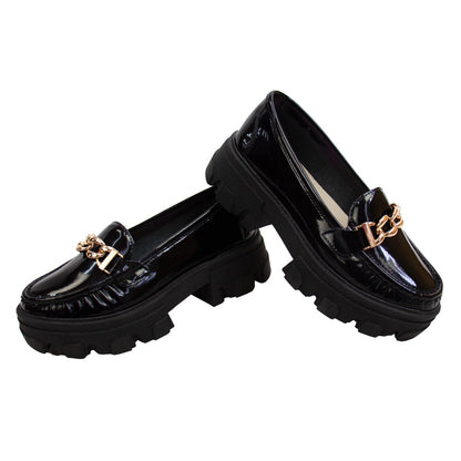 MOCASIN CHUNKY PLATAFORMA  PARIS CHAROL NEGRO