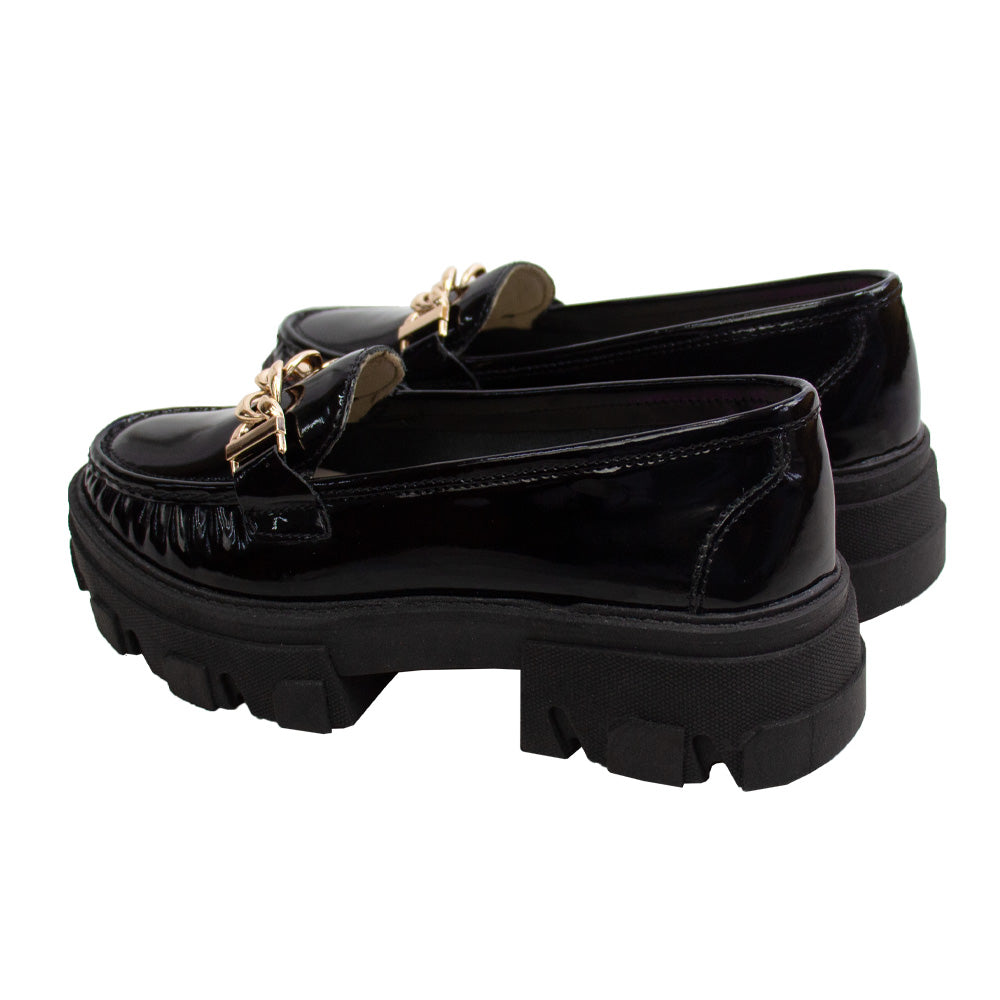 MOCASIN CHUNKY PLATAFORMA  PARIS CHAROL NEGRO