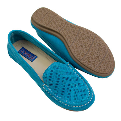 MOCASIN CHATO  KATE II GAMUZA TURQUEZA