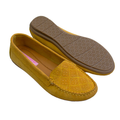MOCASIN CHATO  CLEO GAMUZA  MOSTAZA-