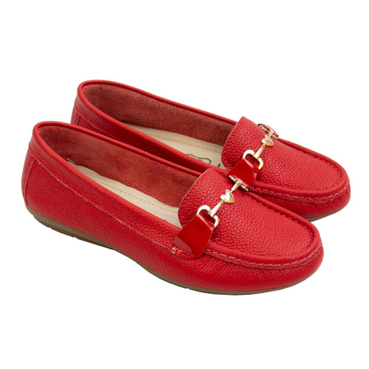 MOCASIN CHATO LOVE  ROJO  /CHAROL ROJO