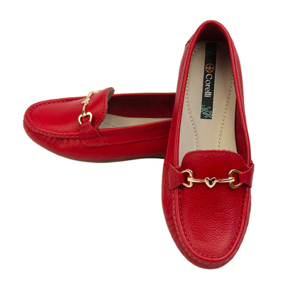 MOCASIN CHATO LOVE  ROJO VIVO