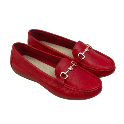 MOCASIN CHATO LOVE  ROJO VIVO