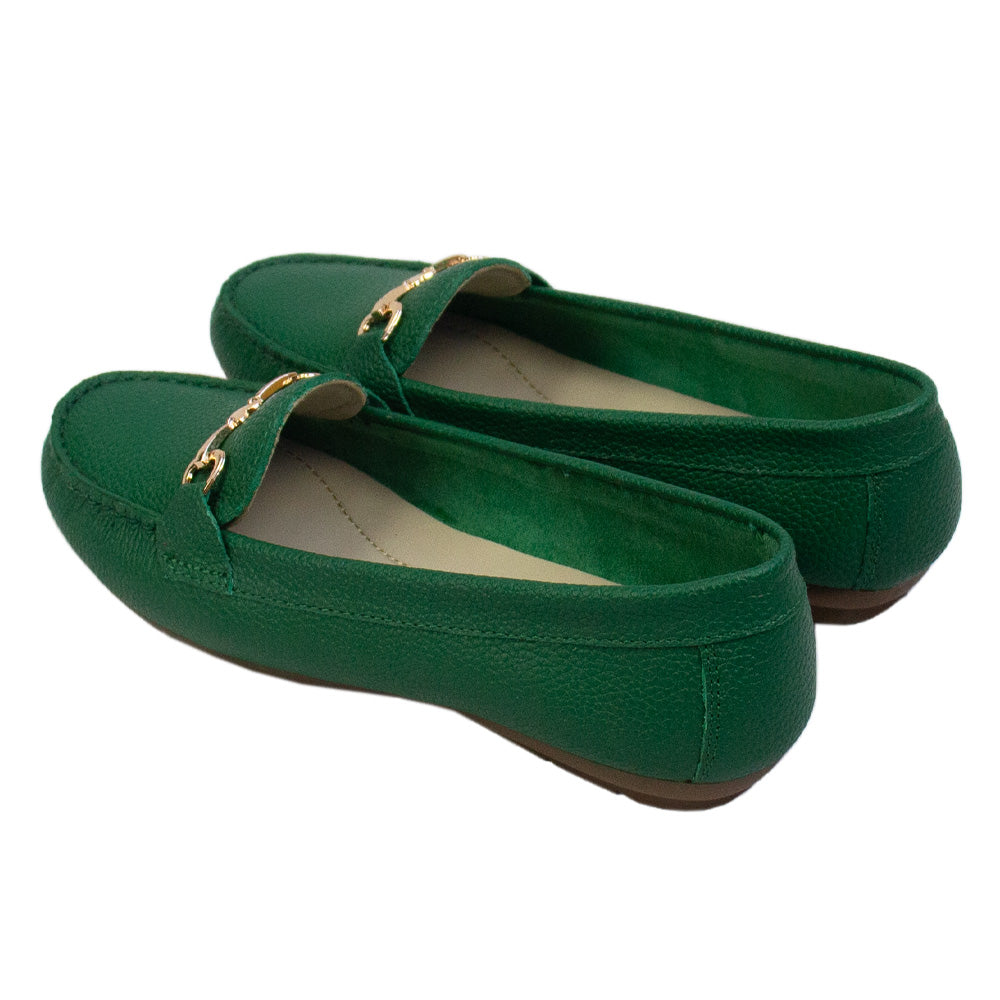 MOCASIN CHATO LOVE  VERDE HOJA