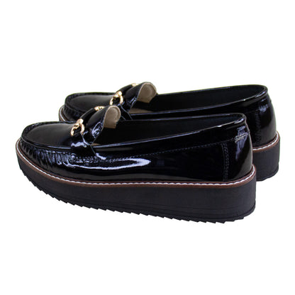 MOCASIN PLATAFORMA  DANIELA  CHAROL NEGRO