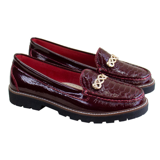 MOCASIN PLATAFORMA CHIARA CHAROL  VINO