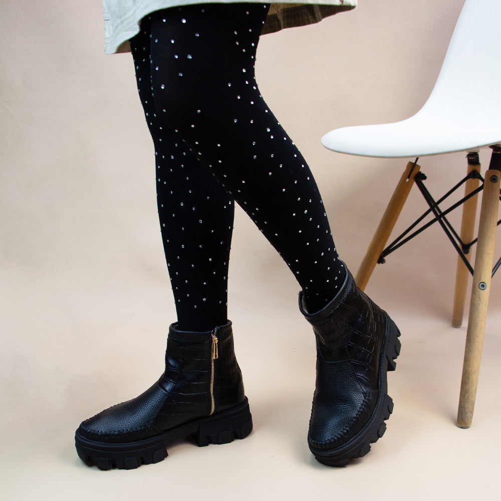 HELENA BLACK ANIMAL PRINT