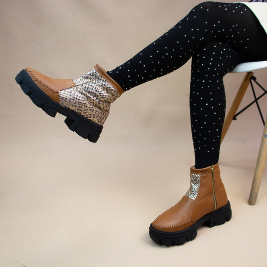 BOTIN  HELENA NATURAL -SERPIENTE