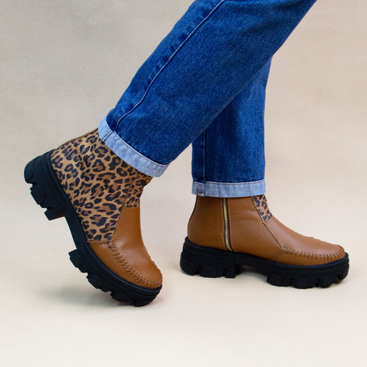 BOTIN  HELENA NATURAL -ANIMAL PRINT