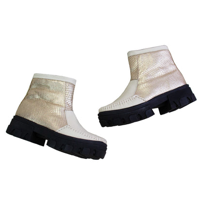 BOTIN  HELENA  VAINILLA-PITON PLATINO