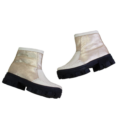 BOTIN  HELENA  VAINILLA-PITON PLATINO
