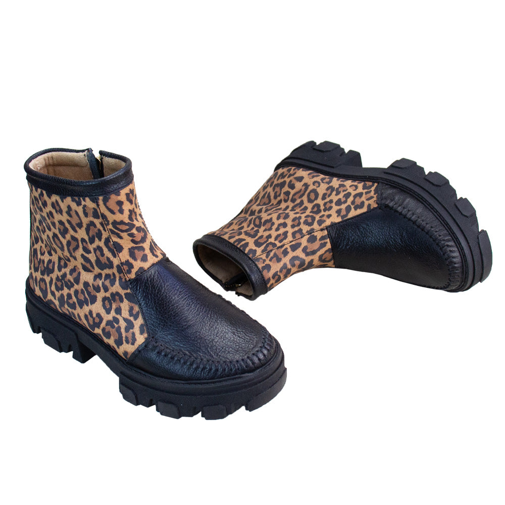 BOTIN  HELENA   NEGRO -ANIMAL PRINT