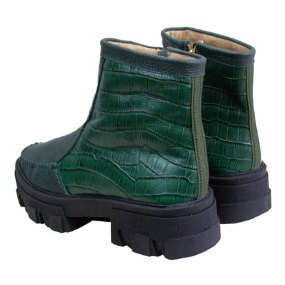 BOTIN  HELENA  VERDE -CROCO VERDE