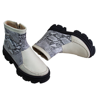 BOTIN  HELENA  VAINILLA-PITON  PLATA